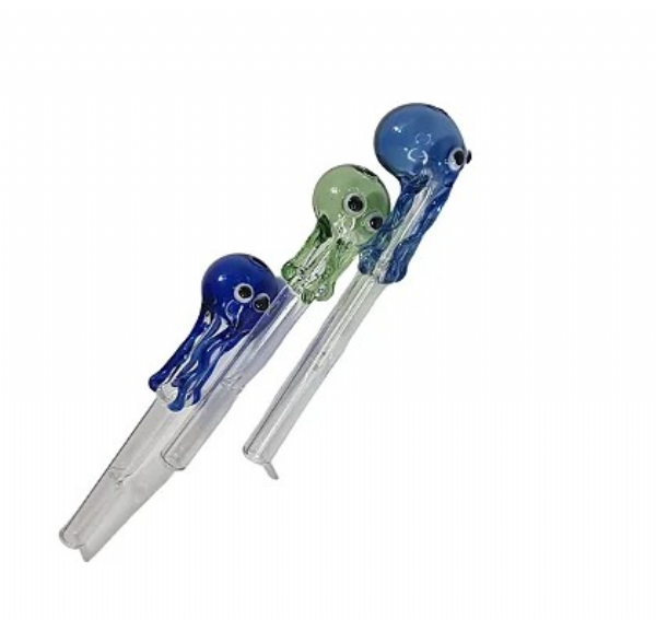 Piteira De Vidro Com Arte Polvo